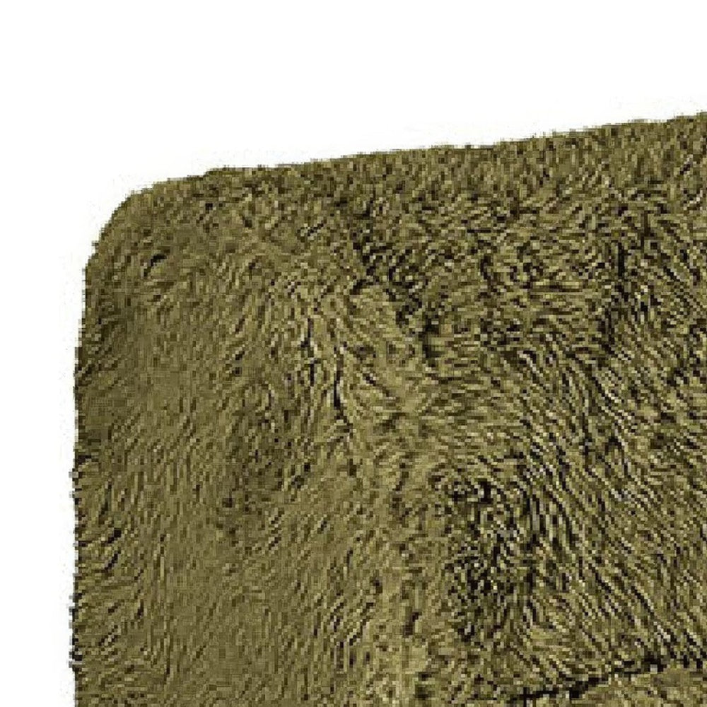 Appi Modular Armless Chair | Compressed Foam Fill Olive Green Faux Fur