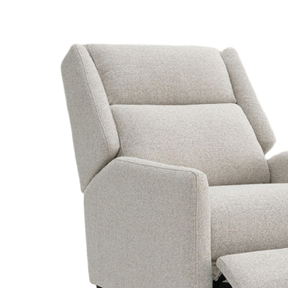 Cien Pushback Recliner Chair with High Back & Tapered Legs | Beige Fabric