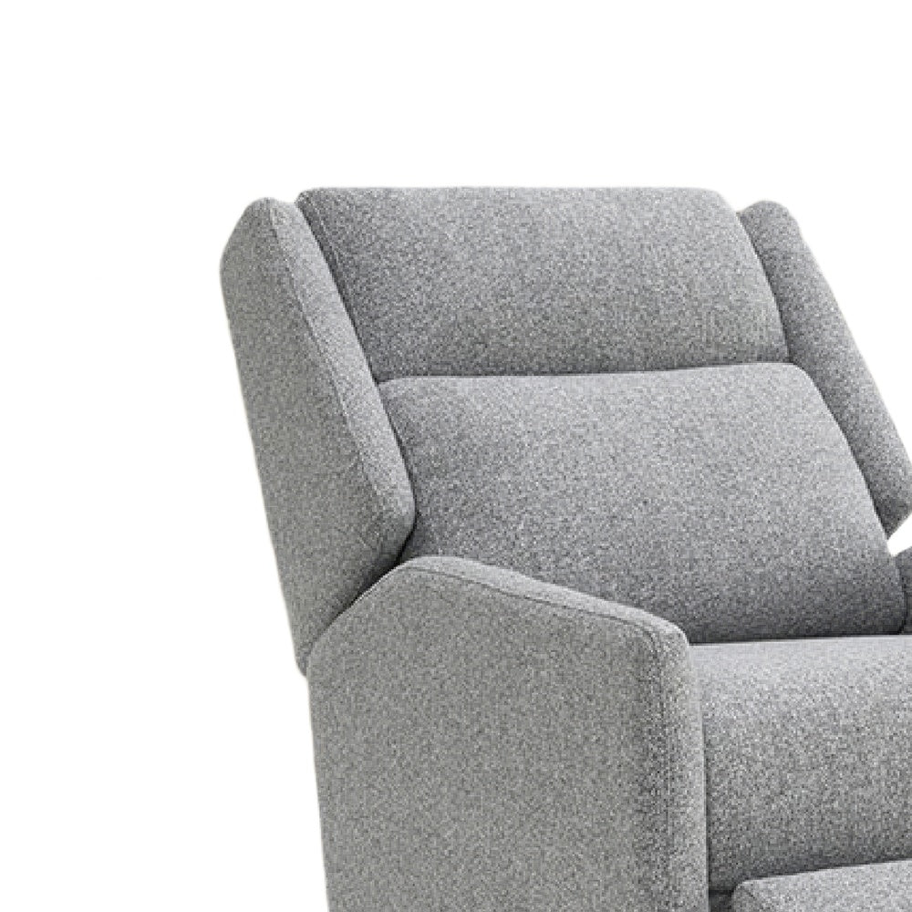 Cien Pushback Recliner Chair with High Back & Tapered Legs | Gray Fabric
