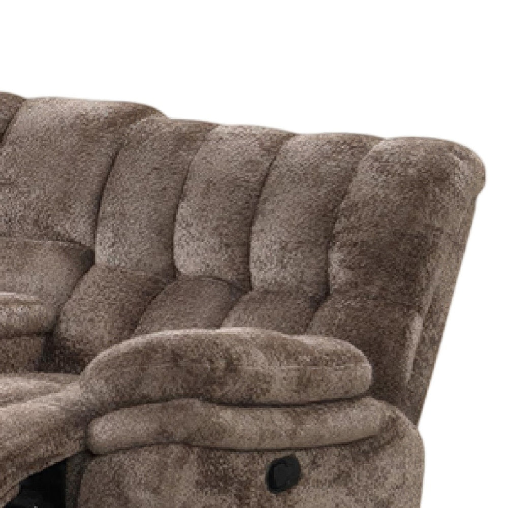 Heya Manual Recliner Loveseat w Console| Pillow Tufted Dark Brown | 81"
