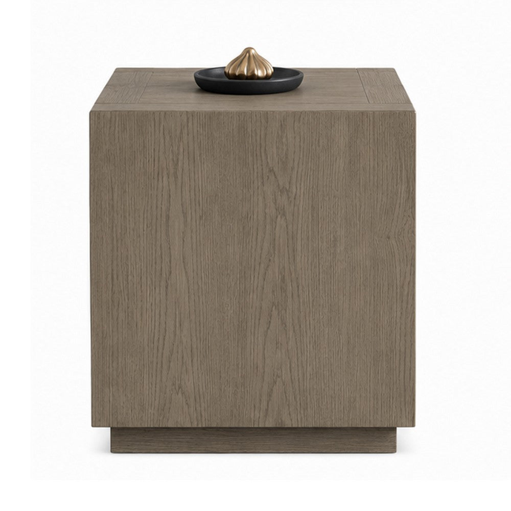 Dane Side End Table | 20" Cubic | Open Shelf | Natural Oak Gray Finish