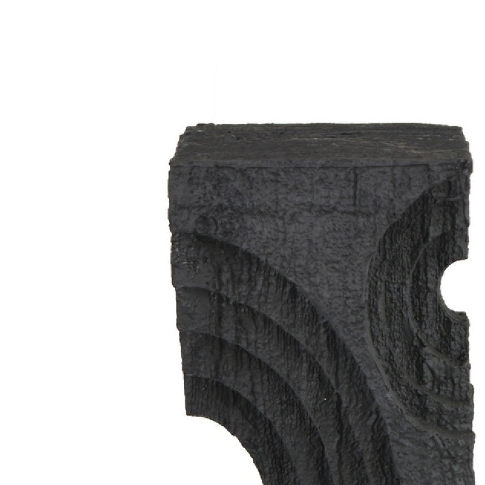 Tabletop Decor | Pillar C&le St& | Geometric Cutouts | Black Resin 21"