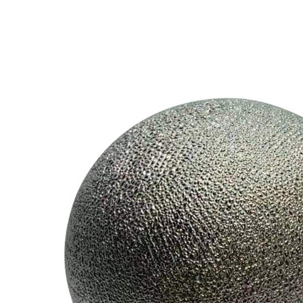 Decorative Ball Orb Set of 3 | Cross-Hatched Texture | Antique Silver Ceramic