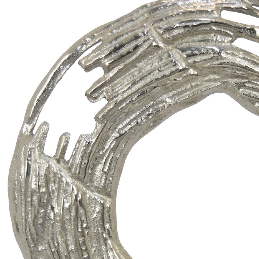 Steve Abstract Ring Sculpture with Black Pedestal St& | Textured Silver
