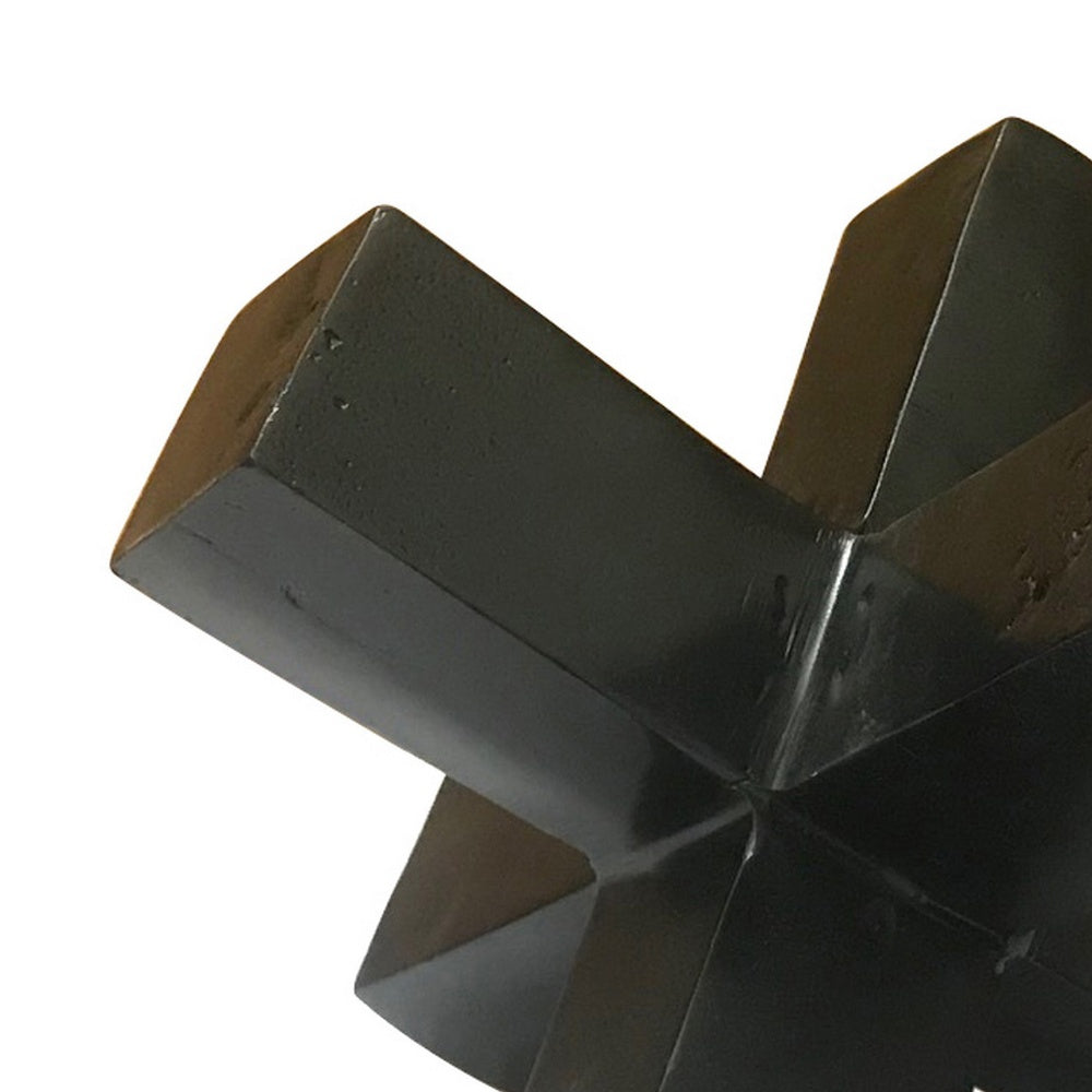 Pearl Abstract Starburst Tabletop Decorative Accent | Black Metal 8"