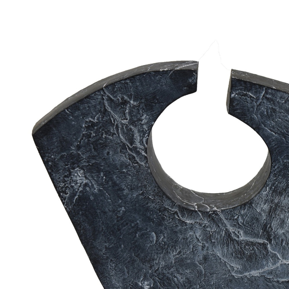 Tabletop Décor | Circular Cutout | Marble Accent Gray Resin | 16"