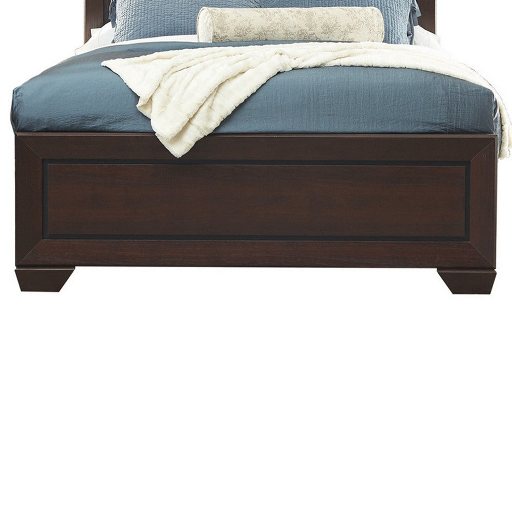 Queen Bedroom Set, Brown Wood, 3 Piece Set with 2 Nightstands