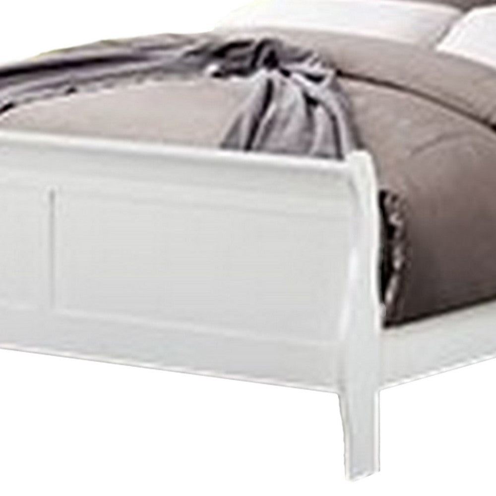 Queen Bedroom Set, White, Nickel Wood, 2 Piece Set with Nightstand