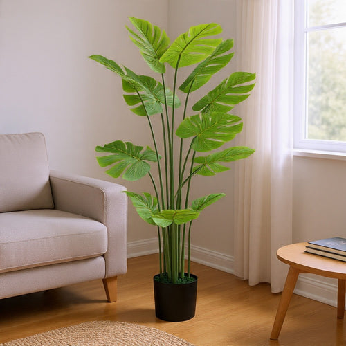 Xyma Artificial Monstera Deliciosa Plant | Green Poly Silk 57"