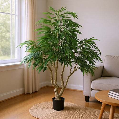 Aisha Artificial Willow Tree with ThermoPoly Silk Foliage | Green 83"