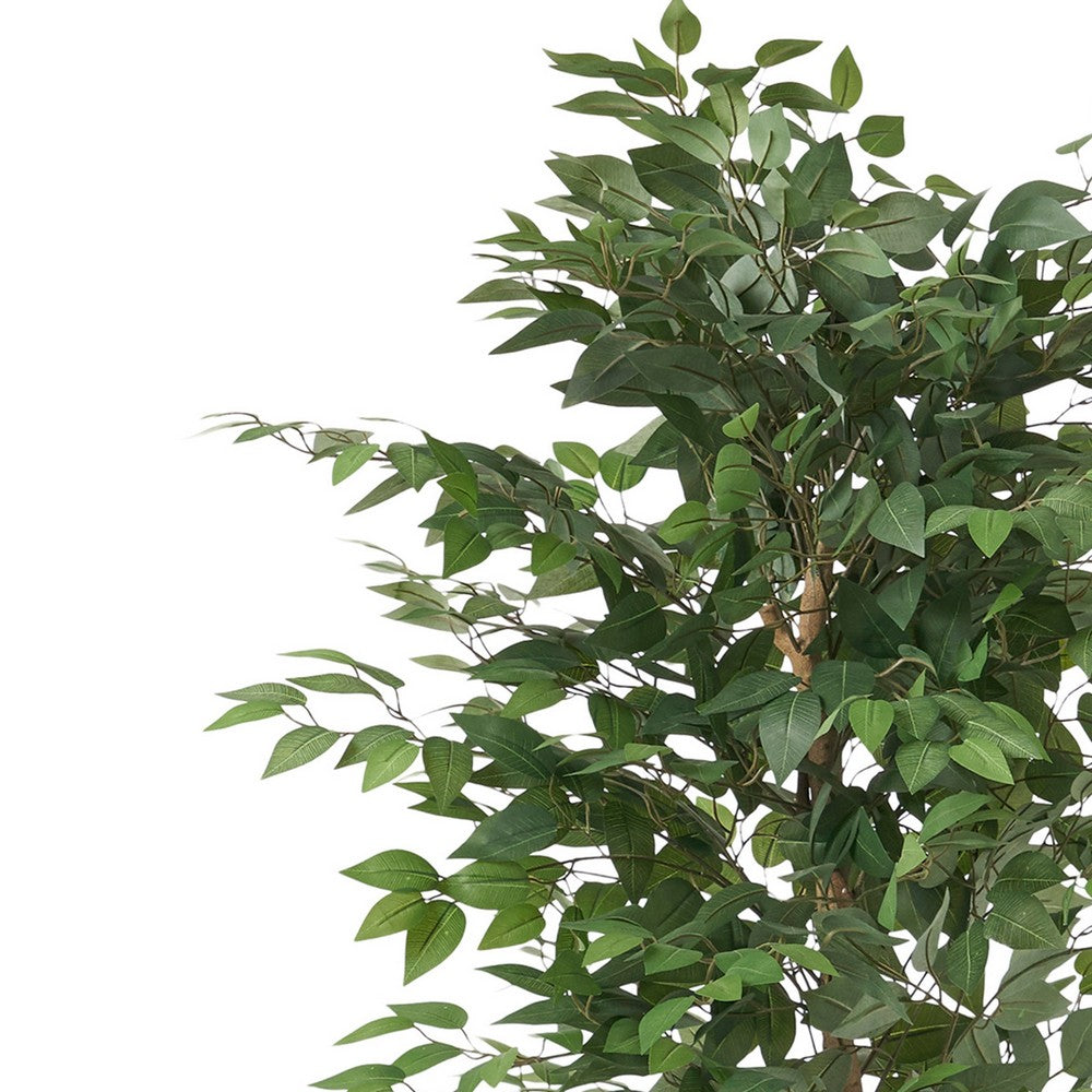 Karen Artificial Ficus Tree w Twisted Trunk | Green Poly Silk-Iron 59"