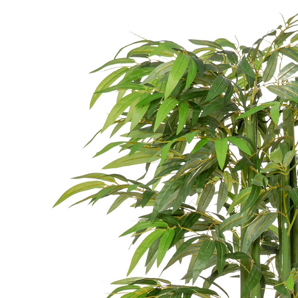 Valey Faux Bamboo Tree with Cement-Filled Pot | Lifelike Poly Silk 55"