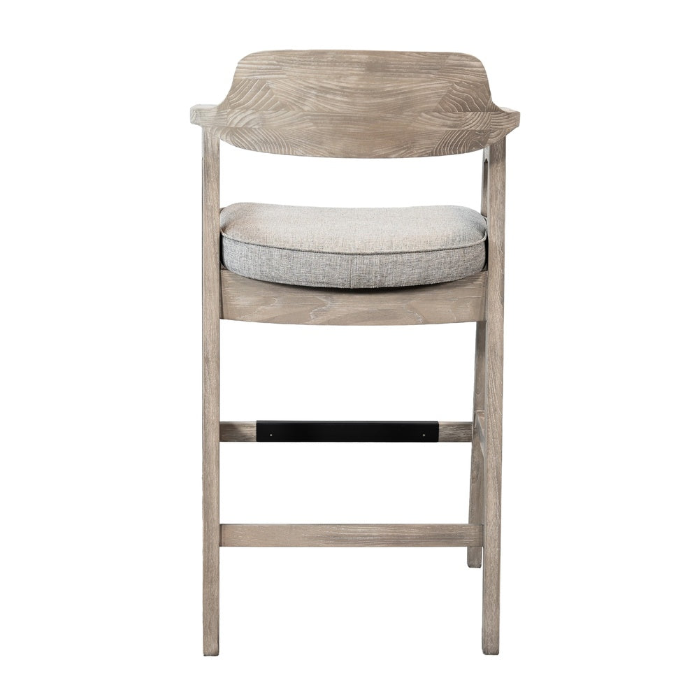 Reno 30" Barstool Chair Set of 2 | Open Cutout Back | Padded Seat | Wheat Brown