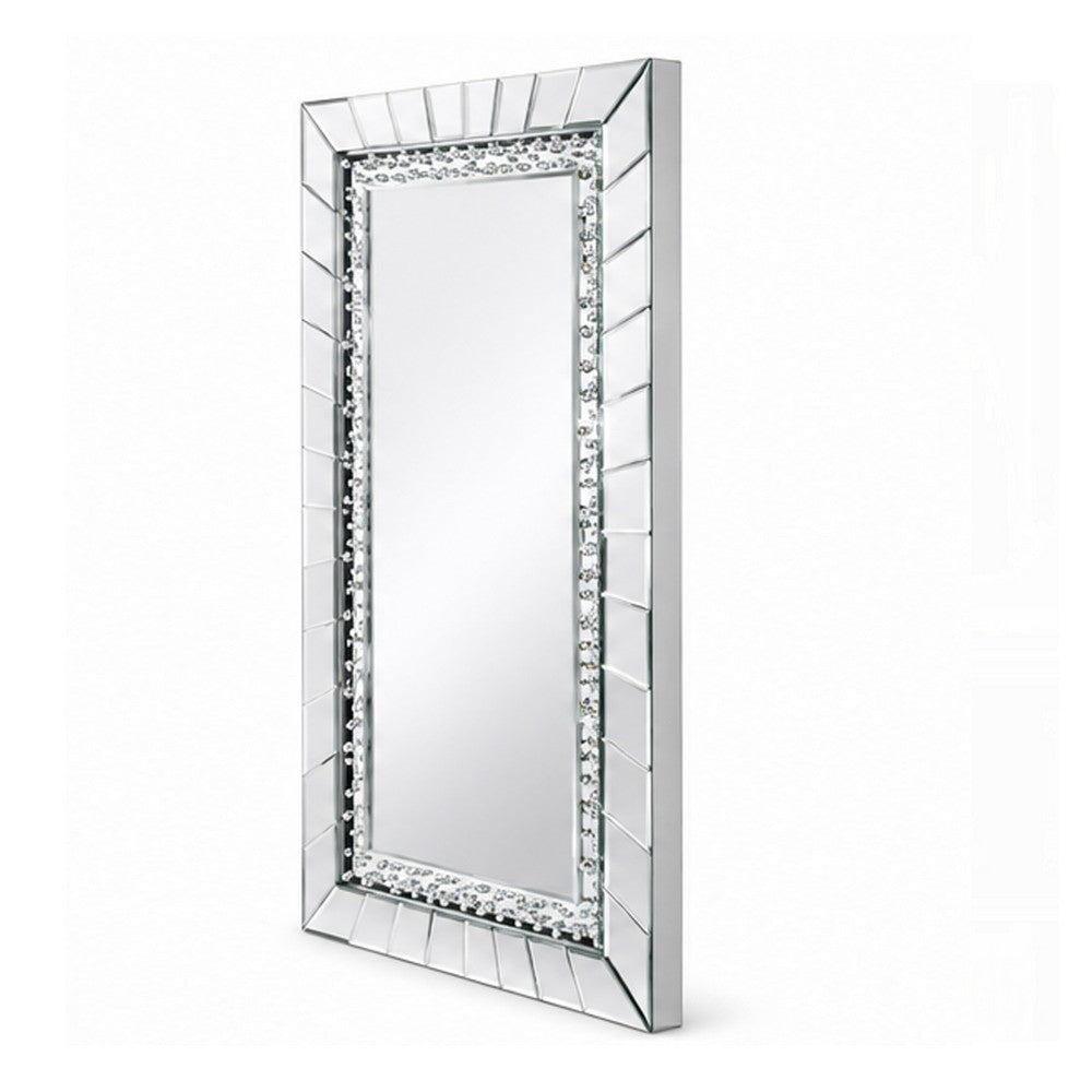 Pali Dresser Mirror | Faux Crystal & Acrylic Diamond Border | 32x47