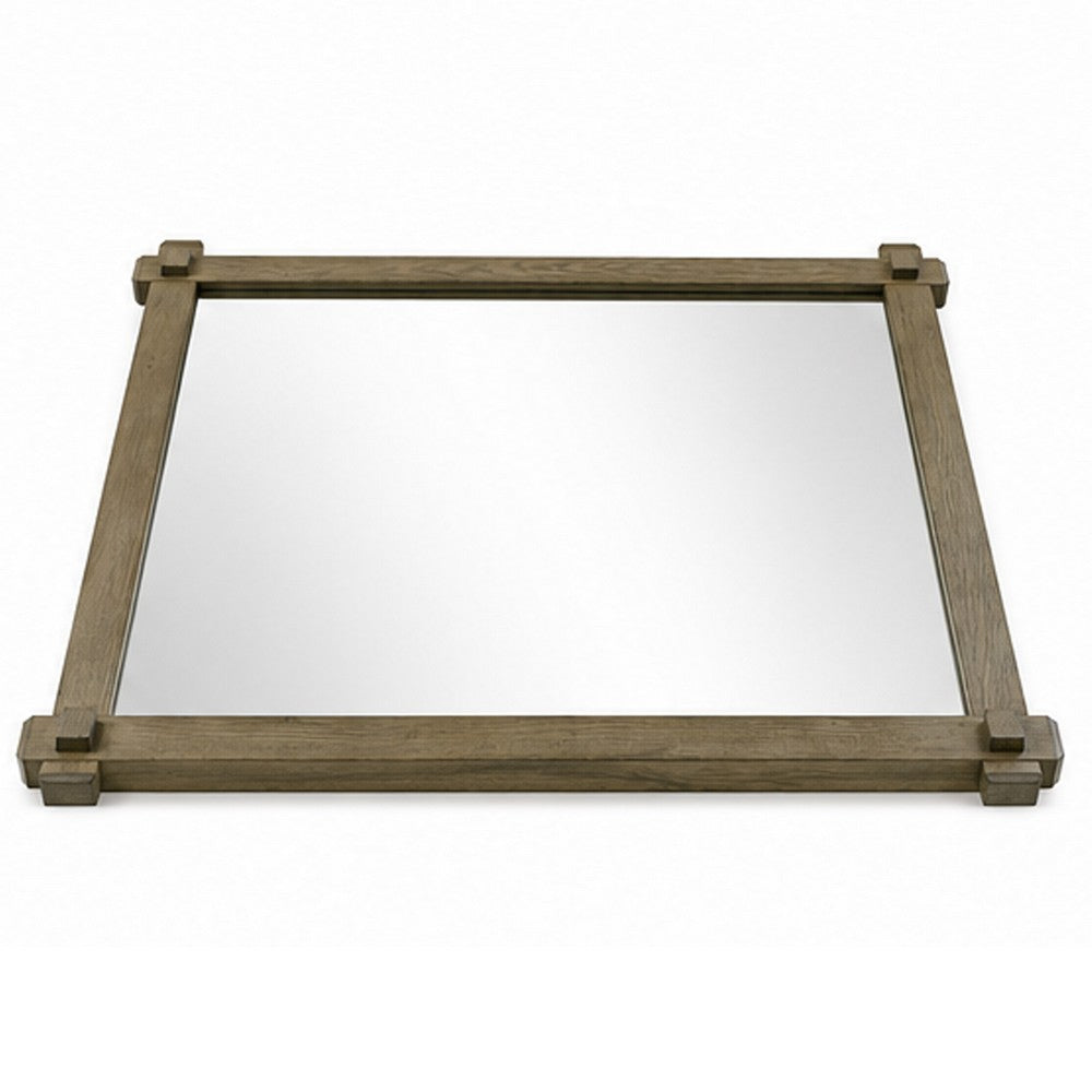 Cera Dresser Mirror | Square Peg Accent Joinery | Antique White Oak | 37x49