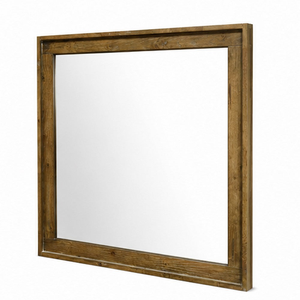 Gary Dresser Mirror | Light Aspen Brown | 37" Square Frame
