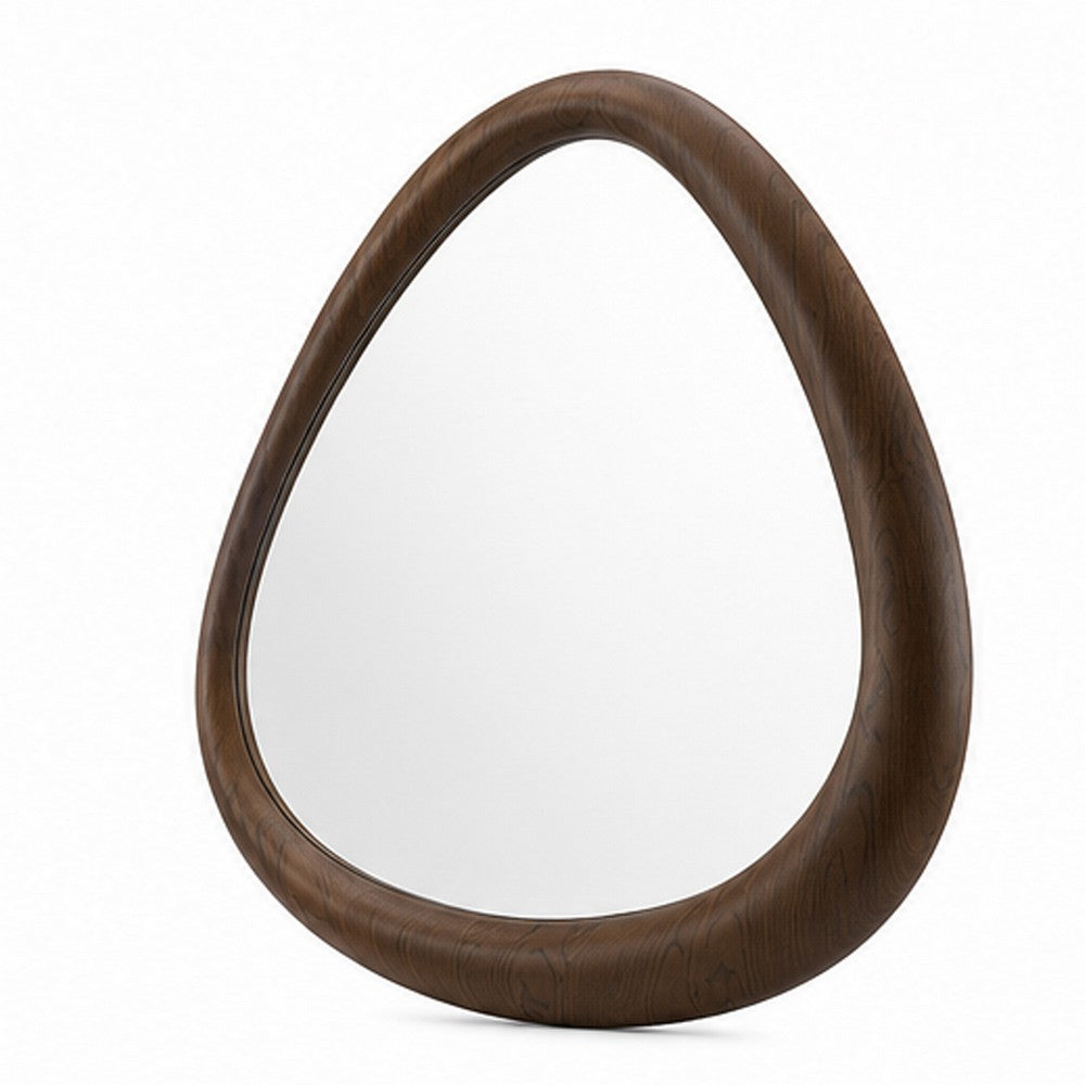 Sima Decorative Wall Mirror | Dark Brown | 39" Organic Asymmetrical Shape