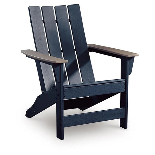 Eina Outdoor Adirondack Chair with Driftwood Tone Arms | Navy Blue