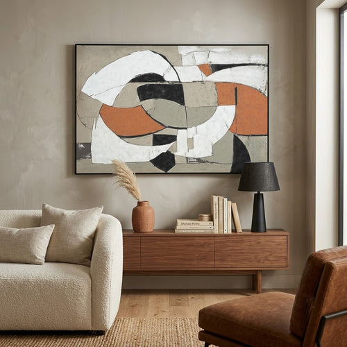 Archy Framed Canvas Wall Art | Geometric Abstract Design | Multicolor 48x72