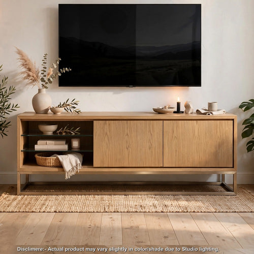 Bruce TV St& Media Cabinet | Storage & Shelves | Steel | Brown 74"