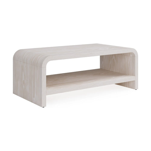 Danny Coffee Table with Shelf | Waterfall Design | Sugar Wood 48"