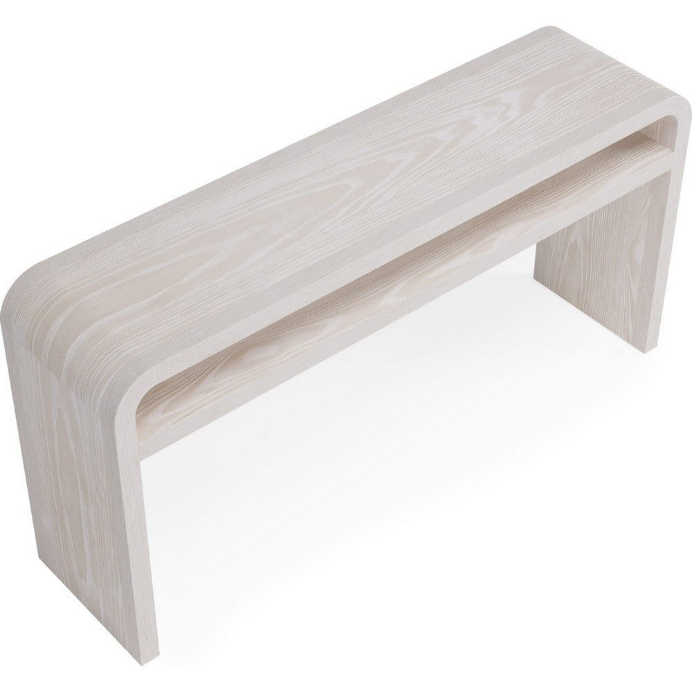 Danny Console Table with Shelf | Waterfall Design | Sugar Wood 60"