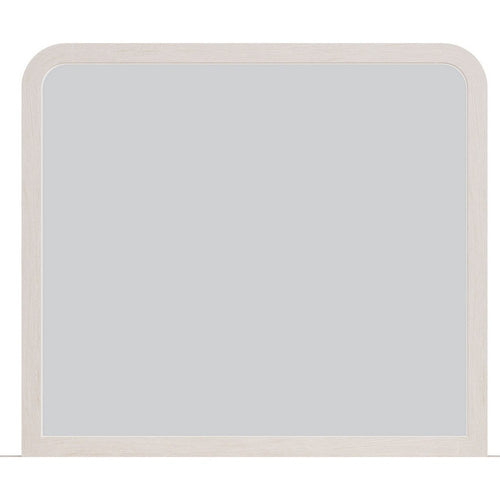 Danny Coastal Wall-Dresser Mirror | Beveled Glass | White MDF-Solid Wood 37x42