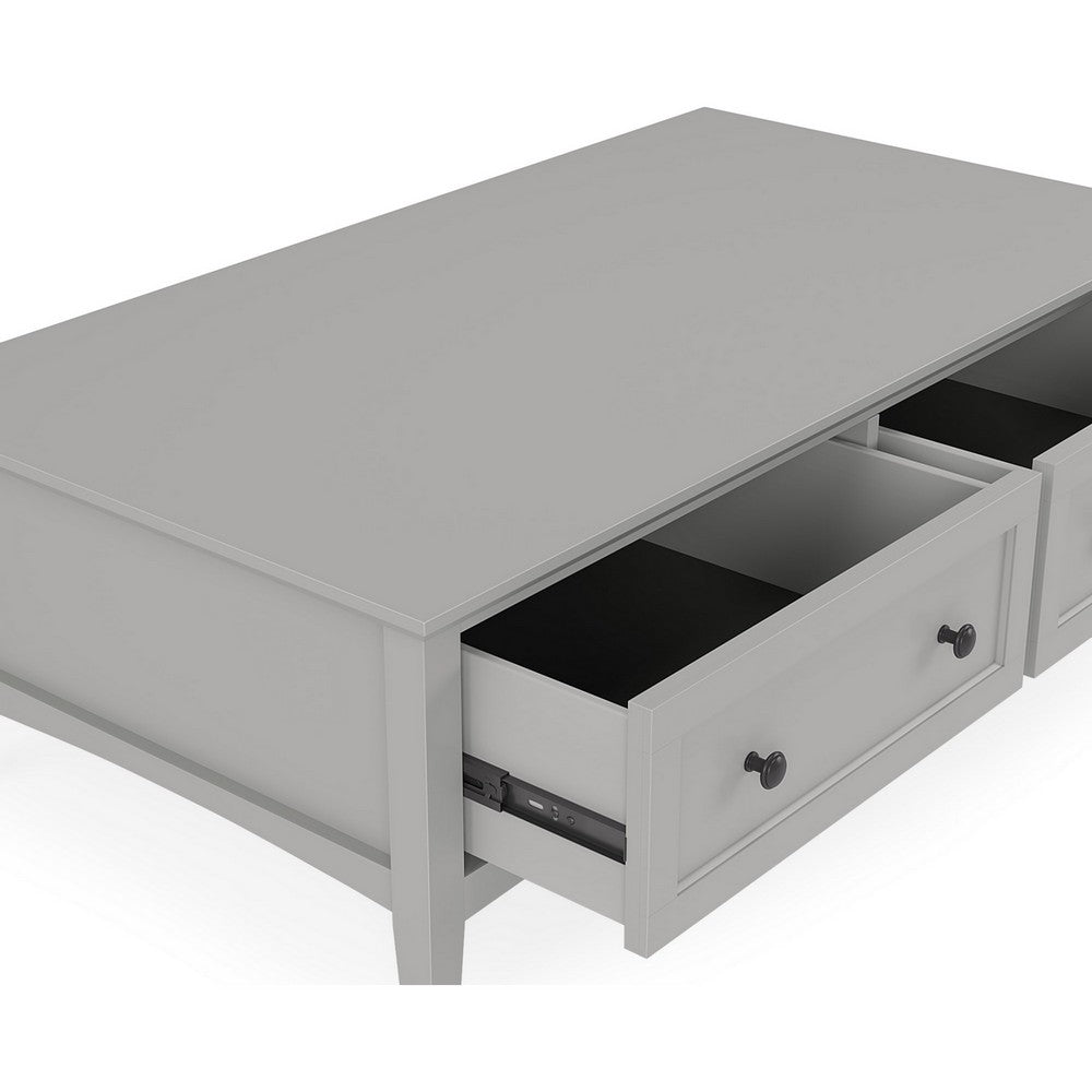 Gemma Coffee Table with 2 Drawers & Casters | Gray Mahogany Wood 55"