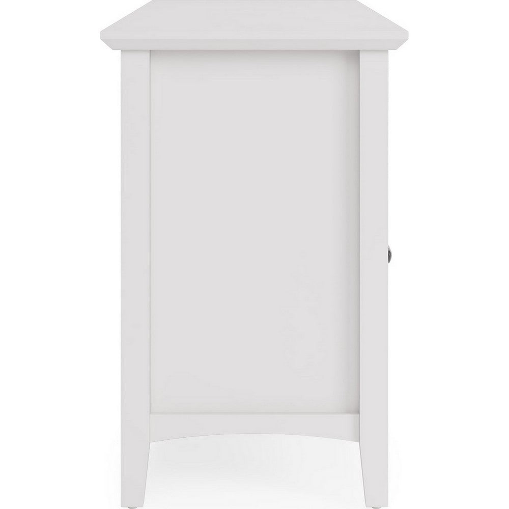 Gemma TV St& Entertainment Console with 4 Doors | White Wood 64"