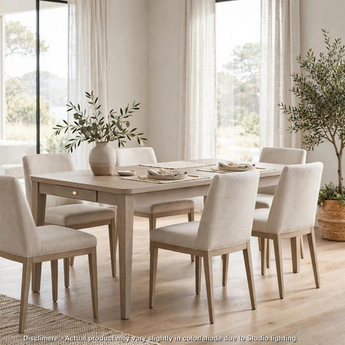 Kaili Dining Table w Extension Leaf | 2 Drawers | Brown Wood 72-90"