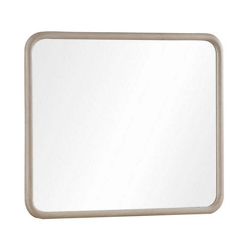 Kaili Rounded Rectangle Wall or Dresser Mirror | Glass | Chai Brown Wood 38x44