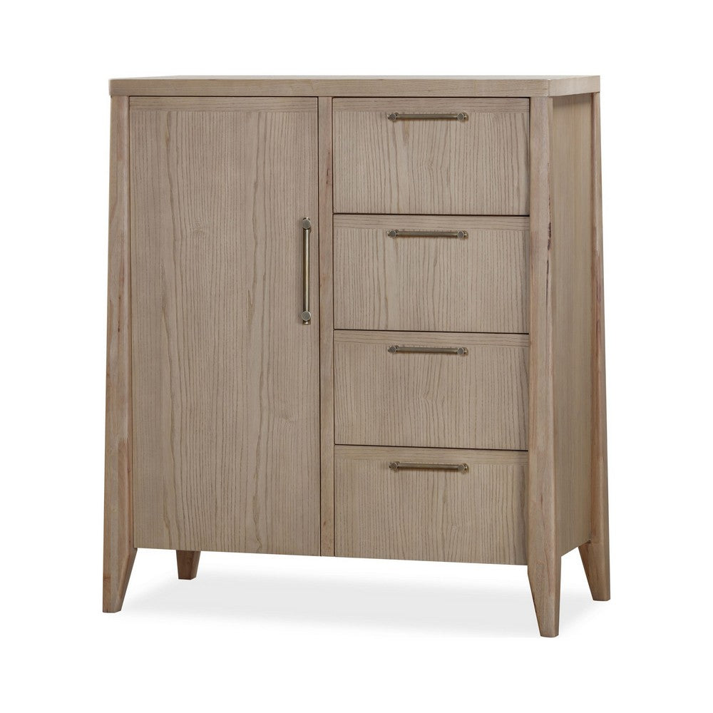 Sumy Dresser Chest with 4 Drawers & Door | Ginger Ash-Rubberwood