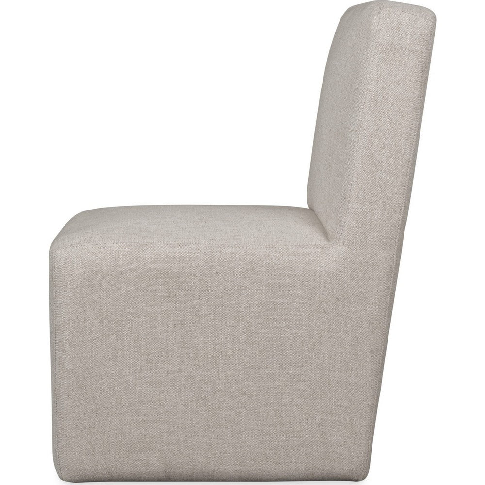 Livvy Dining Chair with Pitched Back | Wood | Natural Linen Fabric