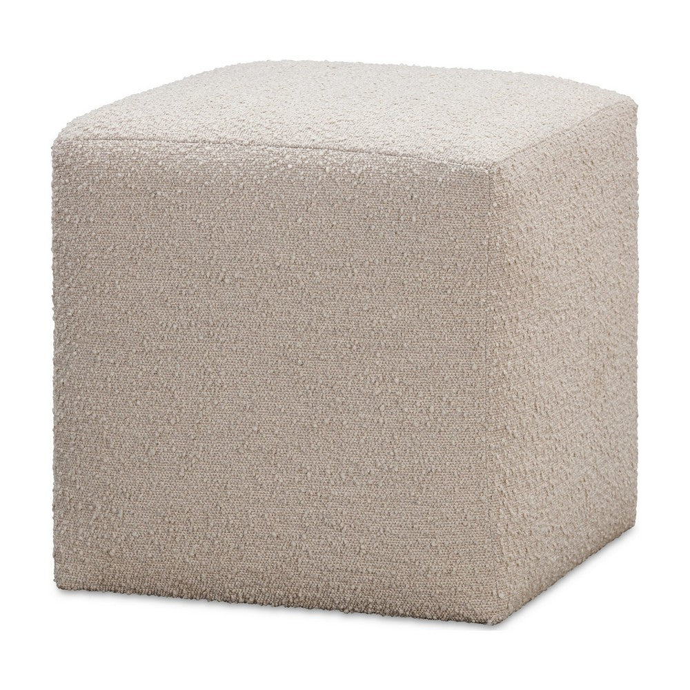Livvy Dining Ottoman | Hidden Casters | Brown Khaki Boucle 19"