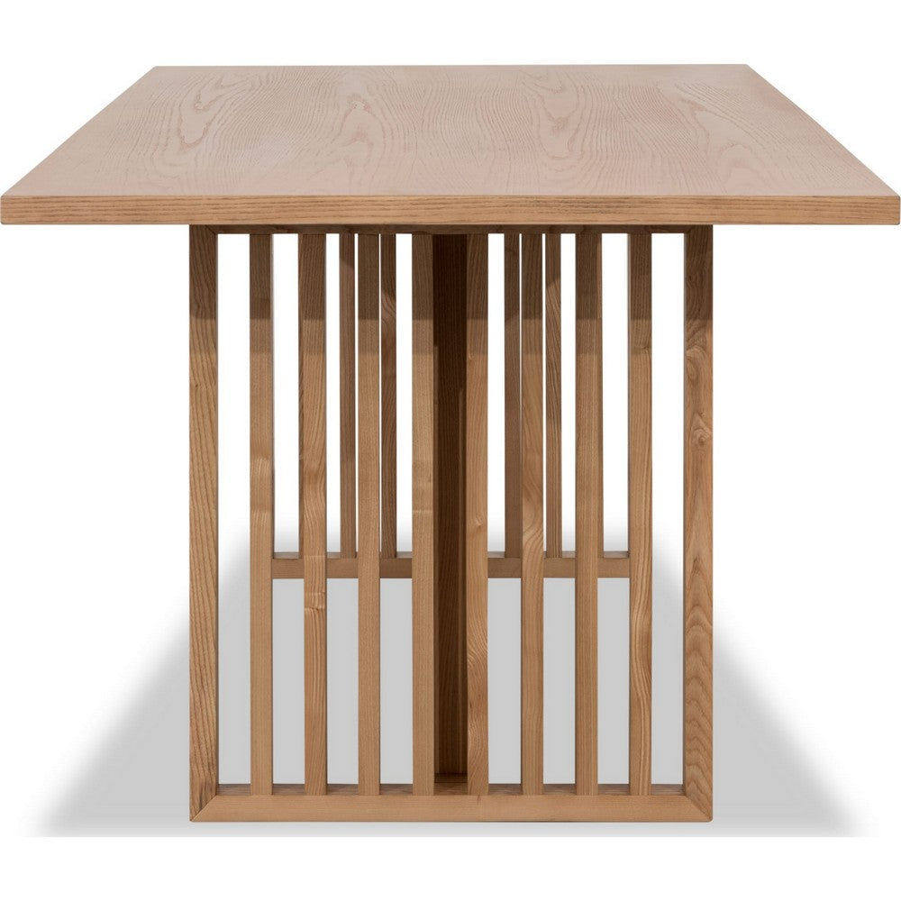 Tammy Dining Table with Sculptural Base Design | Flaxen Solid Ash Wood 78"