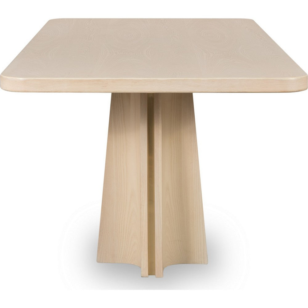 Zoya Rectangular Dining Table | Metal Double Pedestal | White S& 84"
