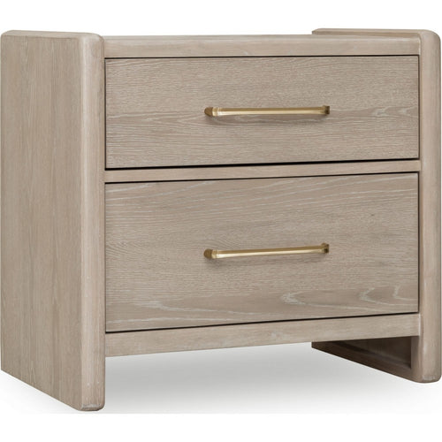 Giva Nightst& | 2 Drawers | Wide Panel Legs | Bronze | Matte Chai Brown