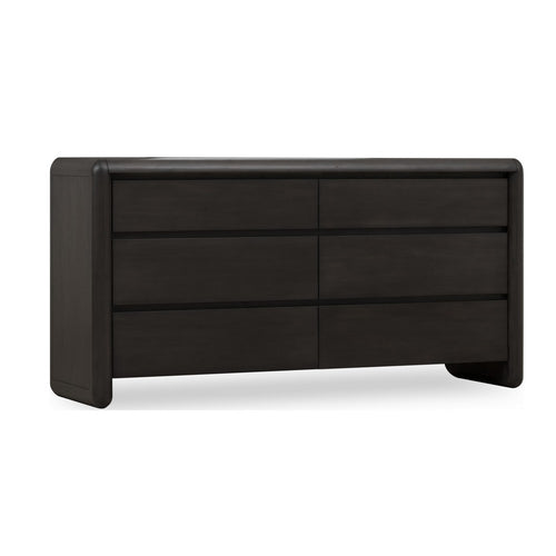 Zanny Wide Dresser with 6 Drawers | Jaguar Black Acacia Wood