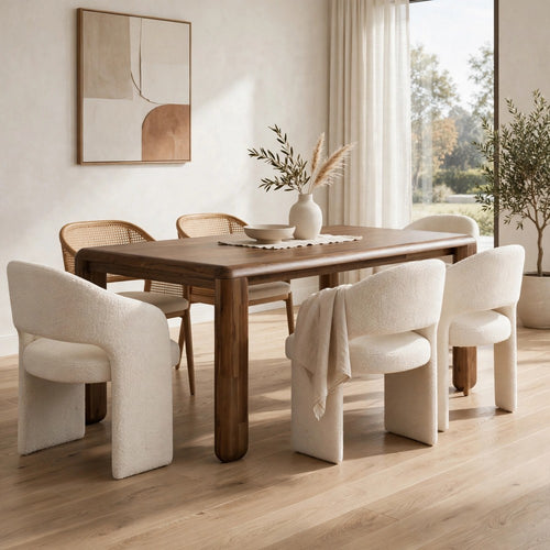 Zanny Rectangular Dining Table | Rounded Legs | Impala Acacia Wood 72"