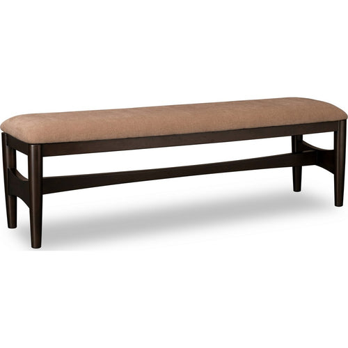 Kevin Dining Bench with Porcini Chenille Fabric | Minx Brown Wood 60"