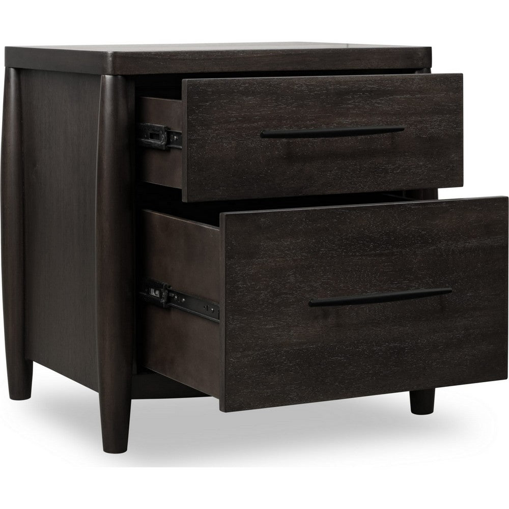 Kevin Nightst& with 2 Drawers | Cord Management | Minx Acacia Wood