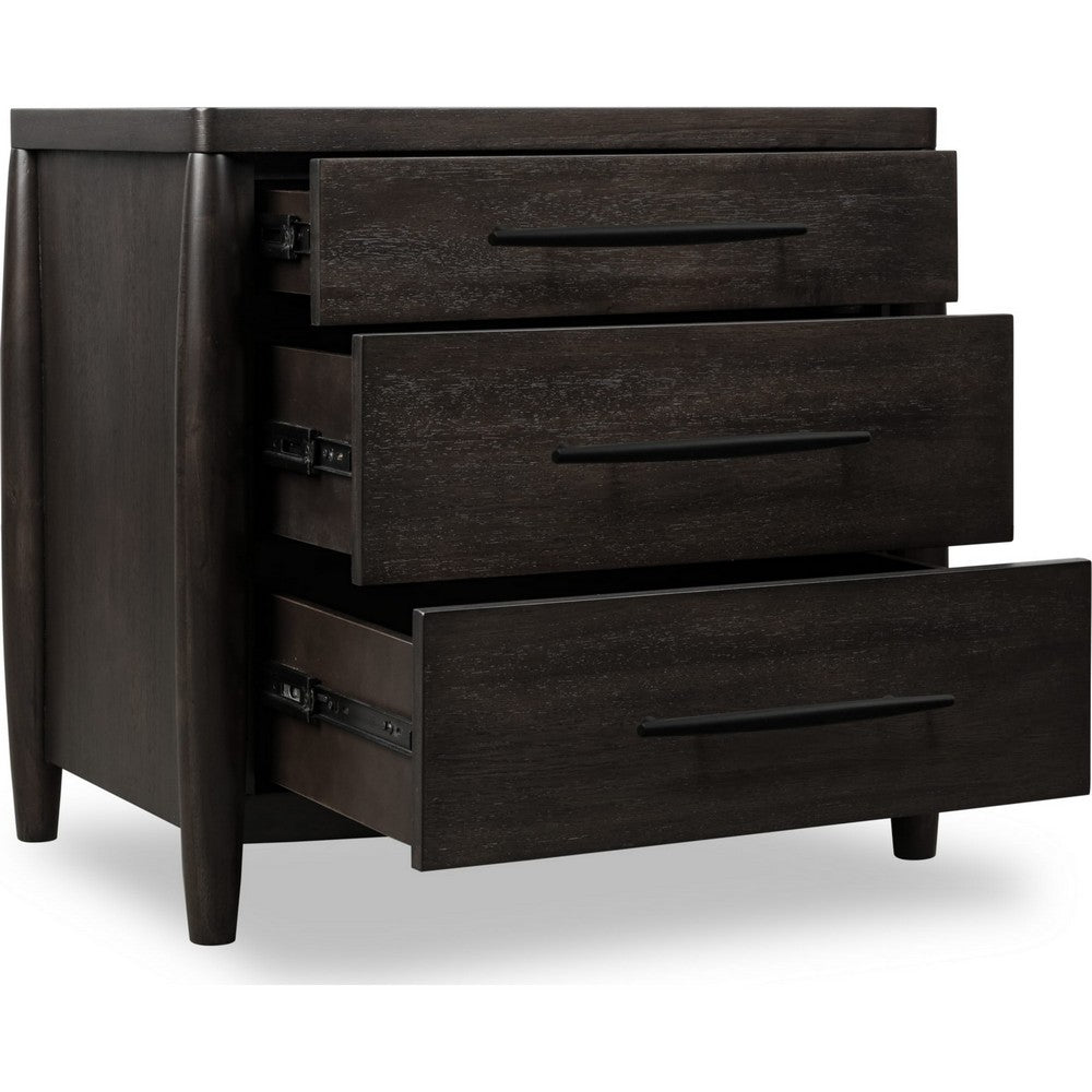 Kevin Nightst& with 3 Drawers | Cord Management | Minx Acacia Wood