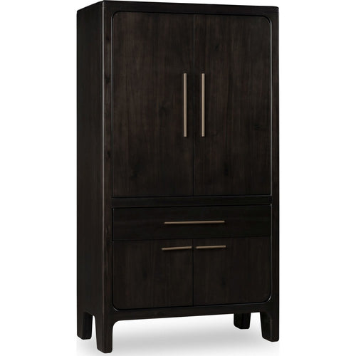 Rissa Bar Cabinet | Four Doors & Drawers | Jaguar Black Wood 66"