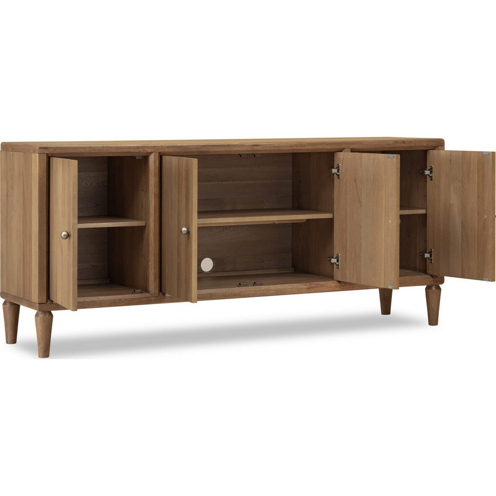 Hoa 72" Sideboard Buffet Cabinet | 4 Doors | Farmhouse Natural Brown