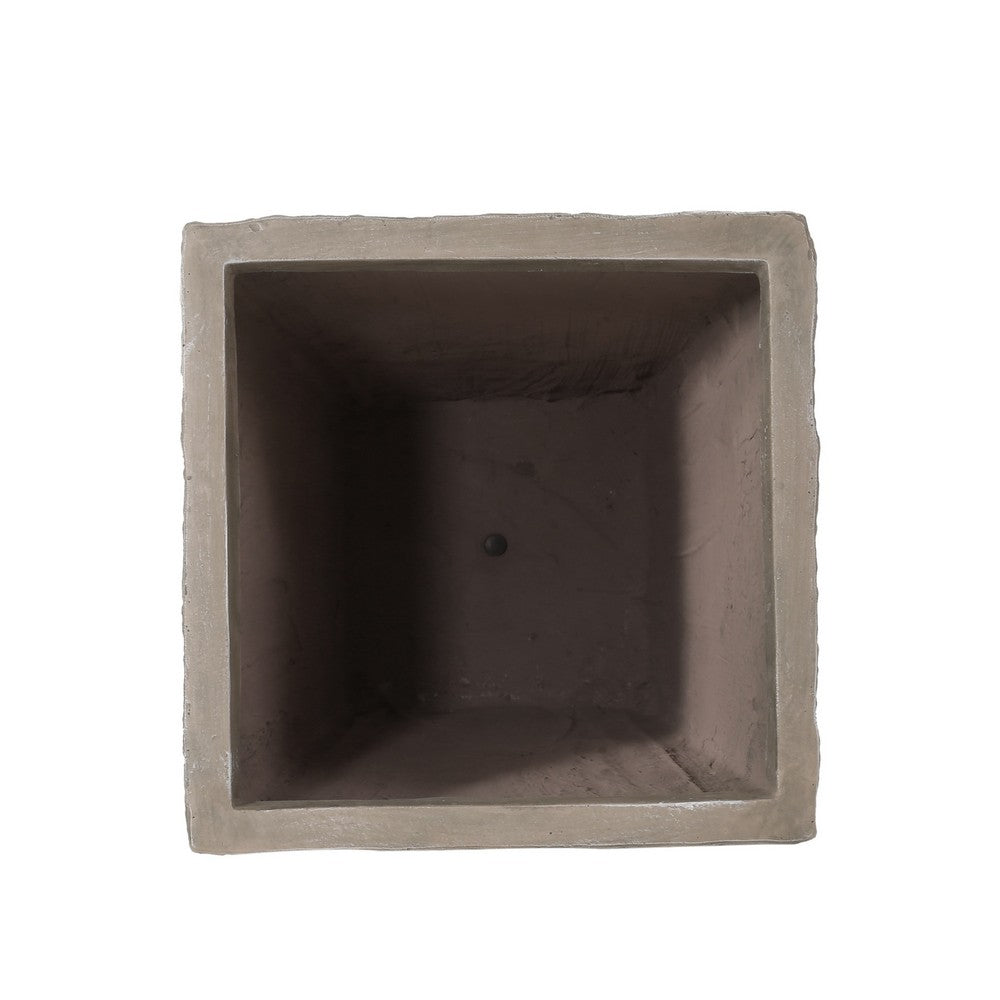 Rahu Tall Tapered Planter | Bark-Like Stone Finish | Brown Concrete 31"