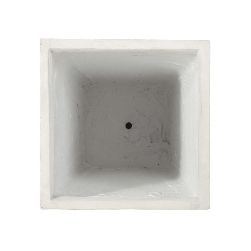 Rahu Tall Tapered Planter | Framed Panel | Antique White Concrete 31"
