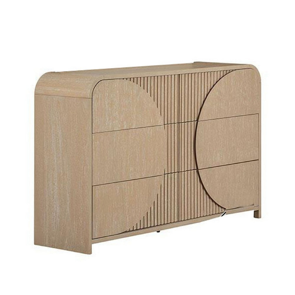 Queen Bedroom Set | Natural Brown | 4 Piece Set with Chest | Dresser | & Nightst&