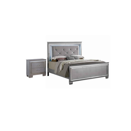 2pc King Bedroom Set | Gray Wood | Nightst&