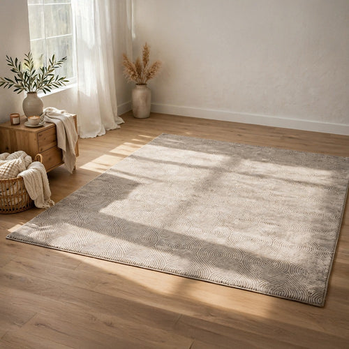 Bina 8x10 Large Area Rug | Trellis Pattern | Beige Polypropylene Polyester