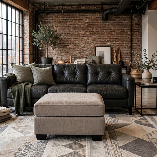 Oly Oversized Accent Ottoman | Foam Seat | Mocha Brown Polyester | 36"